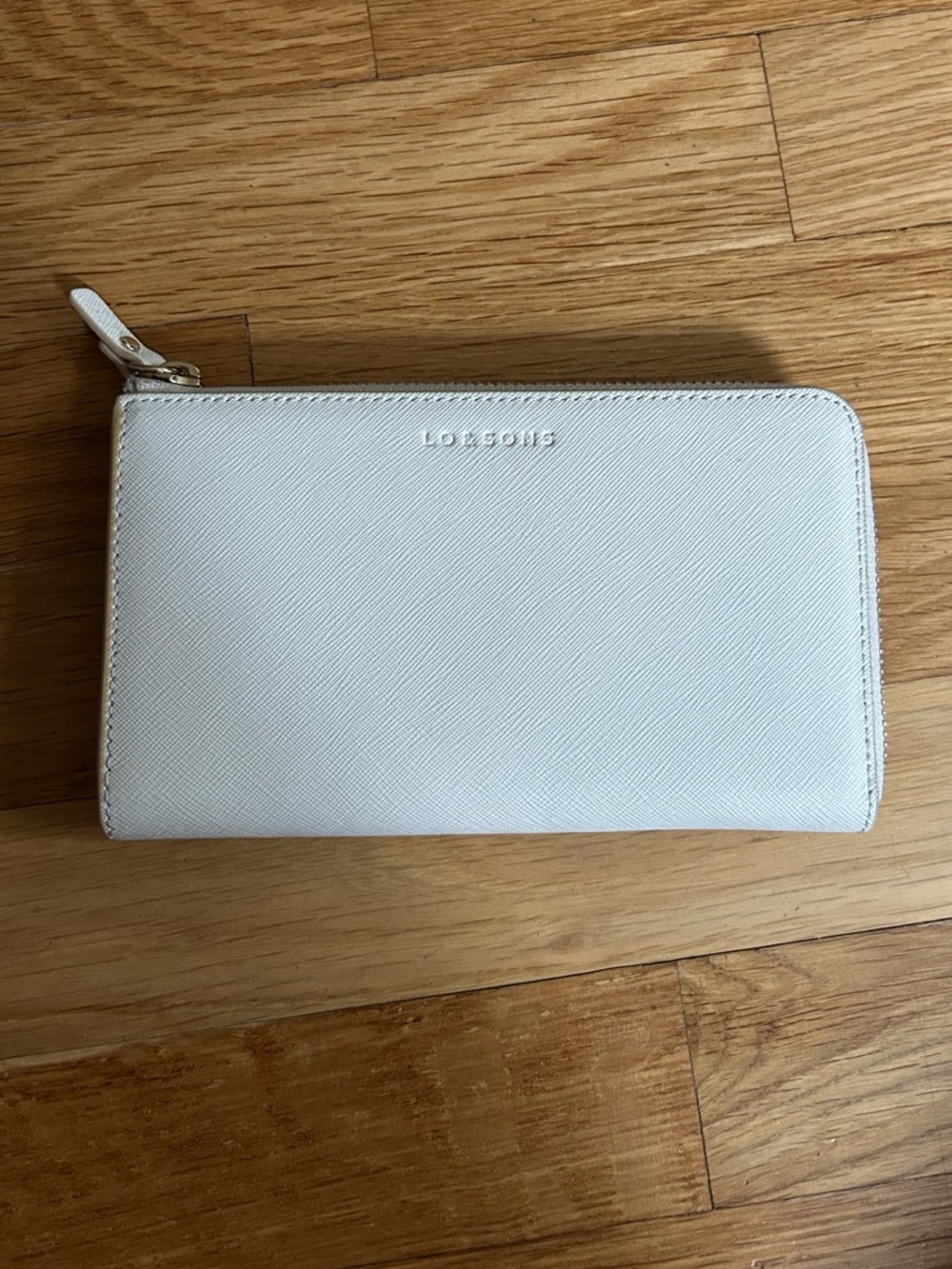 Women's Lo and Sons Magnolia Saffiano Leather Wallet in the color Ivory